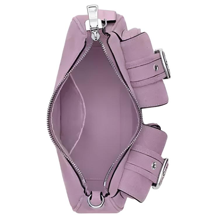 Coach Ashton 25 Metal Hardware Leather Shoulder Bag Medium Women Shoulder Bag Silver Light-Purple CDA95-SVIZ