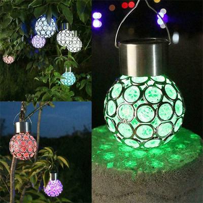 Asılı Led Güneş Işıkları Açık Su Geçirmez Hollow Out Topu Fener Lambası Bahçe Veranda Yard Dekor Için