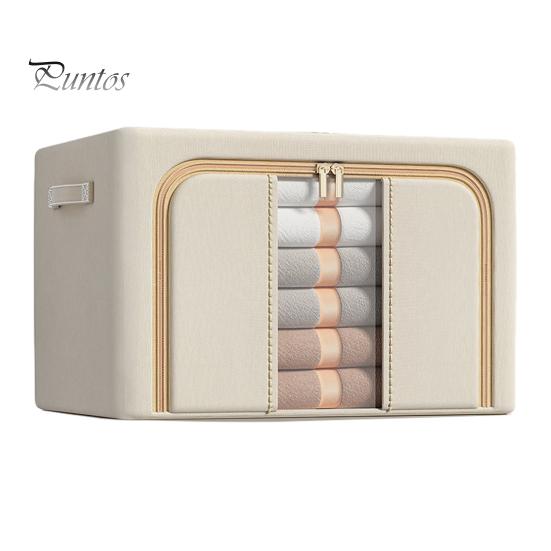 

Складная корзина для хранения, органайзер, большая вместимость, застежка-молния, водонепроницаемый органайзер для всякой всячины, корзина для грязного белья L бежевый