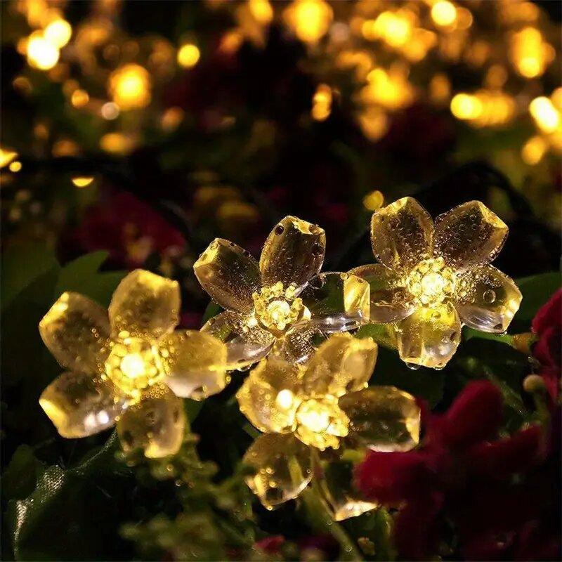 1PC Solar Cherry Blossom LED String Light Outdoor Waterproof Fairy Lamps Atmosphere Decoration Lights For Garden,Lawn,Yard,Fence