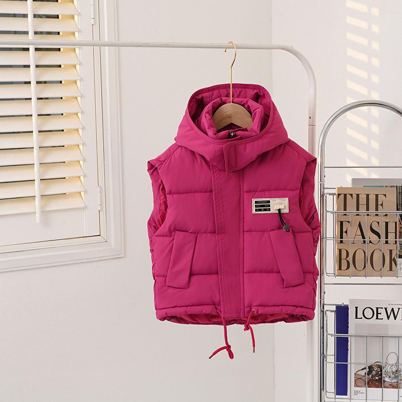

Boys and Girls Warm Vests for Spring, Autumn Children s Thickened Down Cotton 110cm рожевий червоний колір