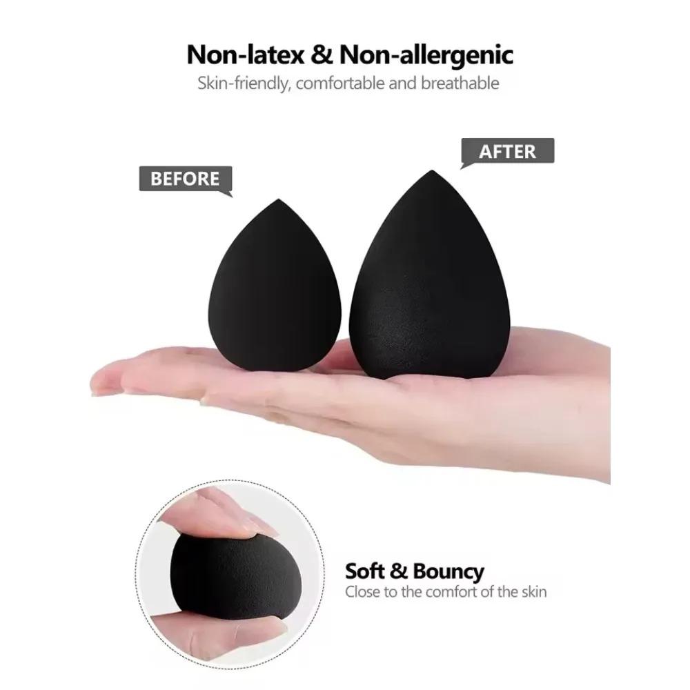 3Pcs Latex Free Makeup Sponge Set for Liquid Powder Foundation Dual Use Wet Dry Cosmetic Puff Egg Applicators
