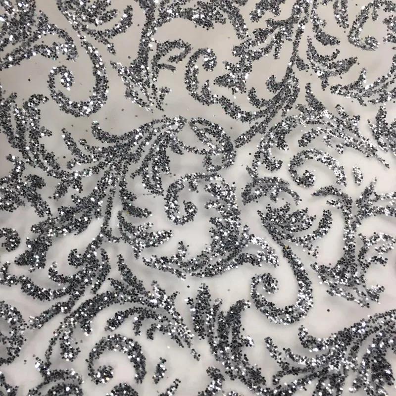 Wide 130cm Glitter Sequin Gauze Material Gold Stamping Fabric for Diy Sewing Party Evening Dress skirts Handmade