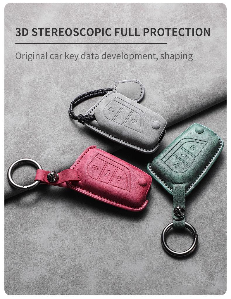 Sheepskin Leather Key Cover for Toyota Alphard, RAV4, Camry, Highlander