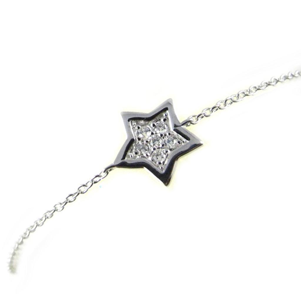 Les Trésors De Lily [L2013] - White 'Star' Silver Bracelet