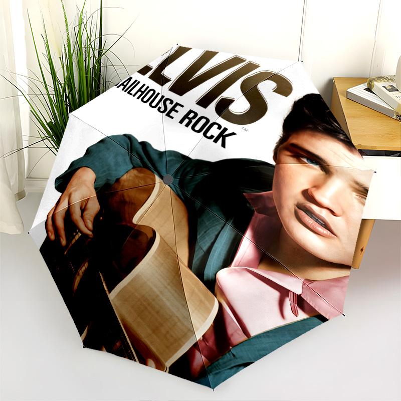 Elvis Jailhouse Rock Graphic Folding Umbrella Durable Umbrella Light Travel Umbrella Umbrella