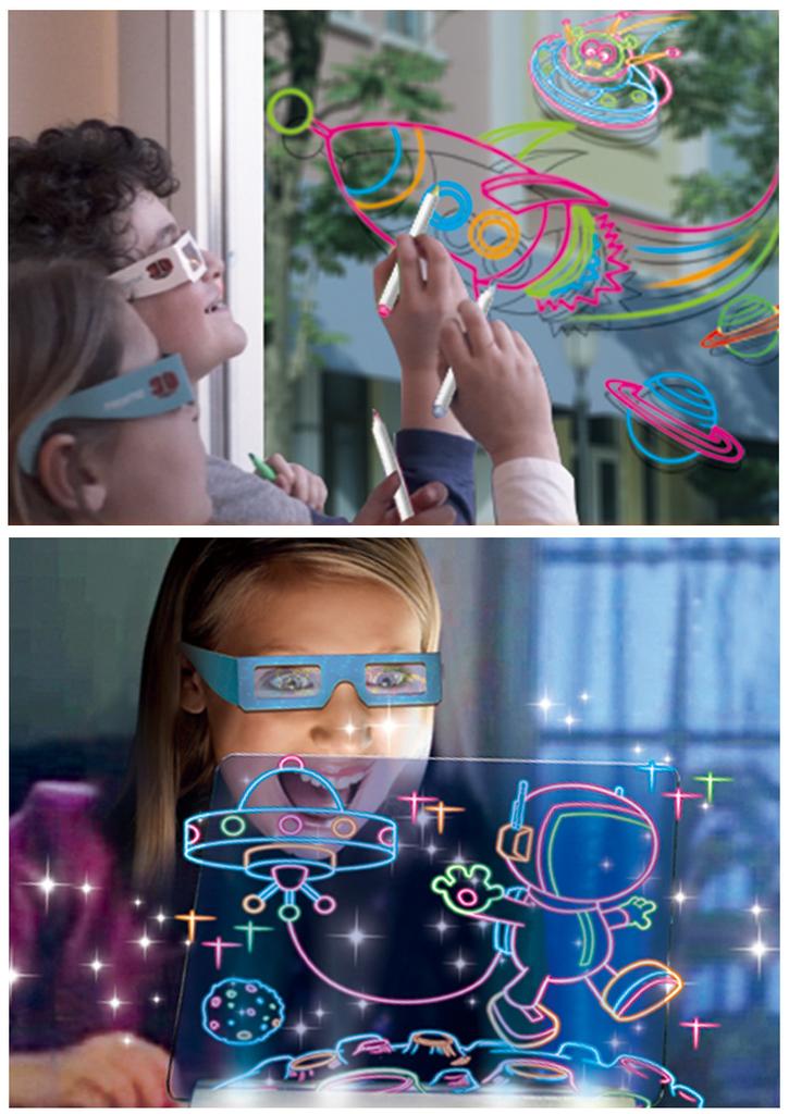 Magic 3D Drawing Board LED Light Effects Puzzle Drawing Pad Kids Painting Educational Toys Children Grow Playmates Creative Gift