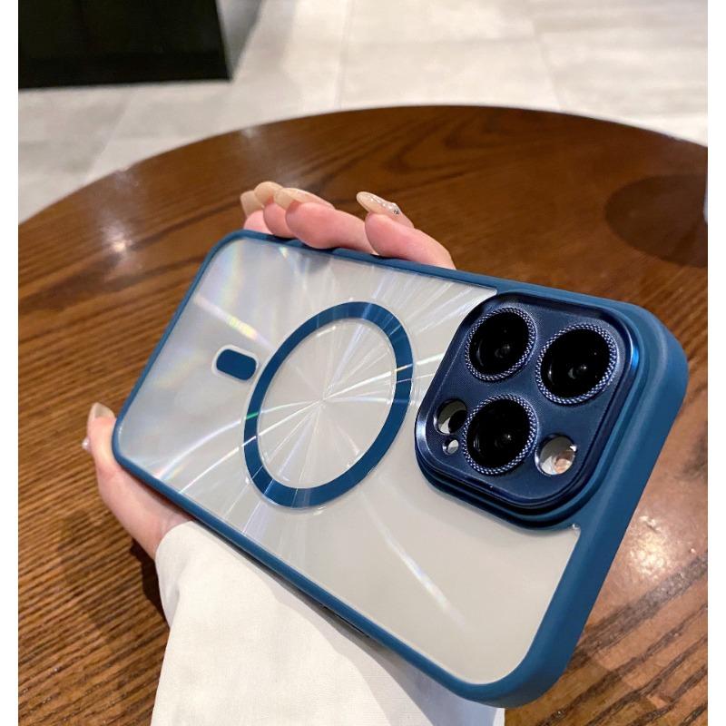 Suitable for Apple 15promax Phone Case, Transparent Aurora GD Pattern, Iphone14 Magnetic Anti-drop Case 13, Eye-protecting and Hard