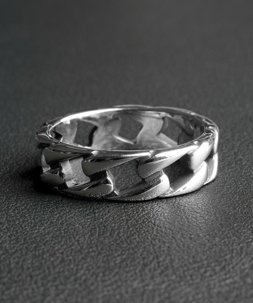 Button Seoul Single Cuban Chain Ring