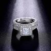 Real 18k Gold Diamond Ring for Women To Couple Rings 2pcs Gemstone Anillos De Wedding Diamante Engagement Jewelry Fine Ring Box