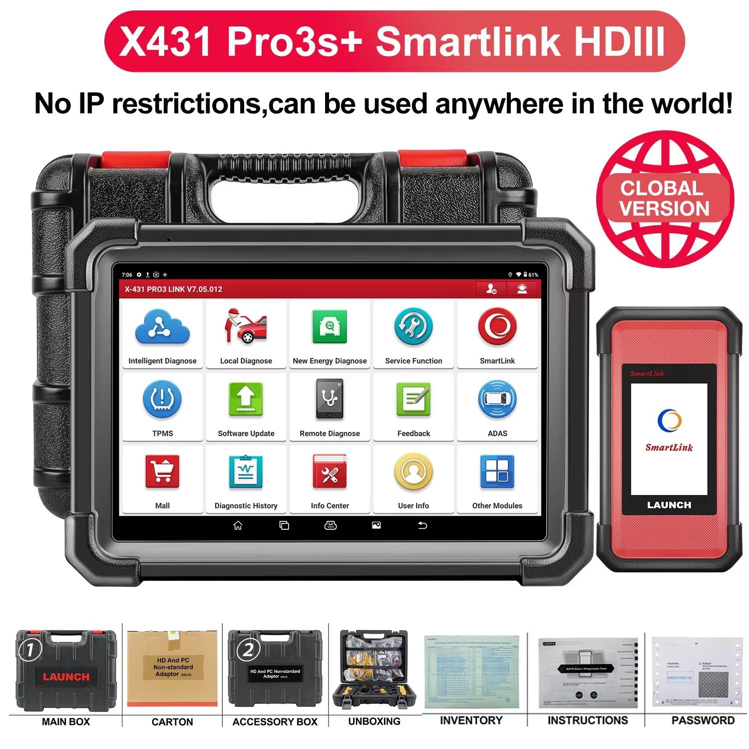 Automašīnu diagnostikas rīki LAUNCH X431 PRO3S+