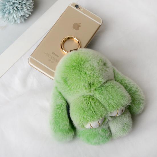 Frosted Bunny Plush Keychain 15cm Soft Faux Rabbit Fur Pendant for Bags Keys Cute Standing Stuffed Animal Adorable Birthday Gift for Girls Rabbit