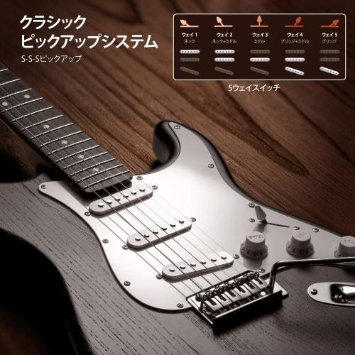 CAHAYA Electric Guitar Beginner Set, 39-inch, ST Type, SSS Pickup, Gig Bag, Audio Cable, Maple Neck, Black