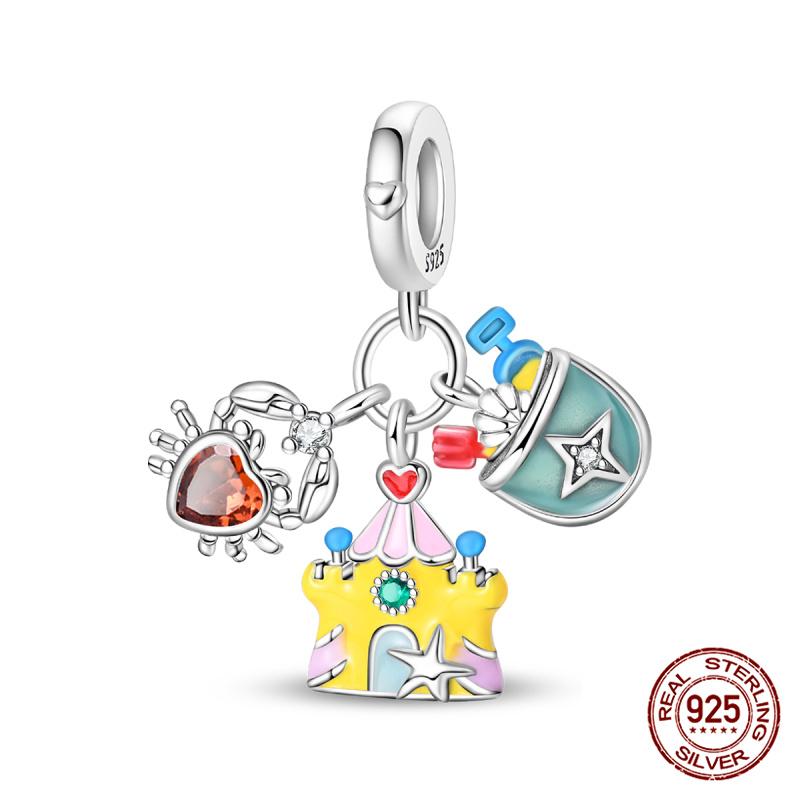 New 100% Copper Summer Coconut Beach Travel Ai Robot Charms Fit Originalbracelet Diy Jewelry Making Women Gift