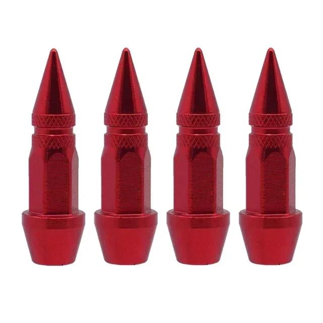 New 4pcs Long Pointed Tire Valve Caps for Automobiles and Motorcycles Tire Valve Cover Wear Parts Car Accessories