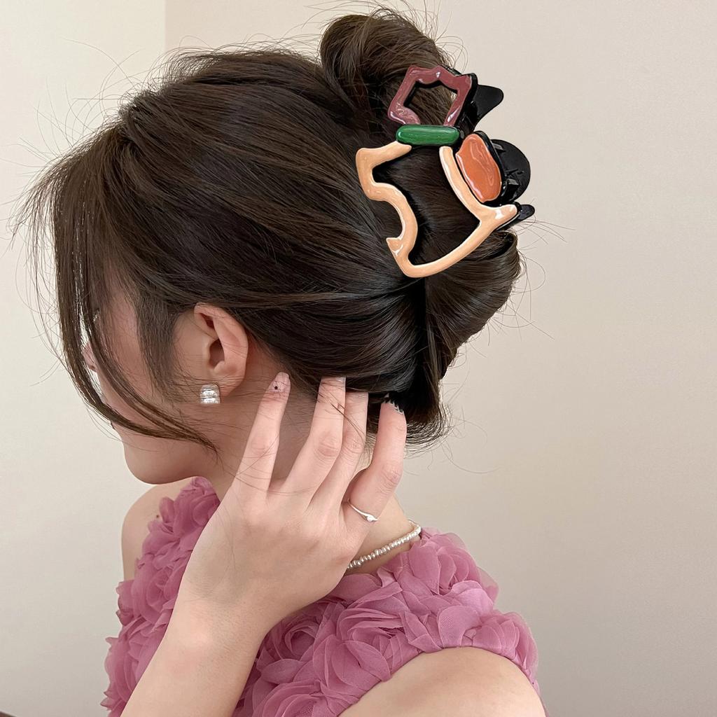 Y2K Cute Dog Hair Claw Clip Colorful Oil-drip Shark Clip Puppy Geometric Hair Clips Women Hair Accessories