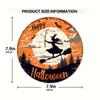 1Halloween Pumpkin Witch Round Plate Hanging Sign Restaurant Hanging Sign Wooden Party Home Window Wall Door Hanging Ghost House