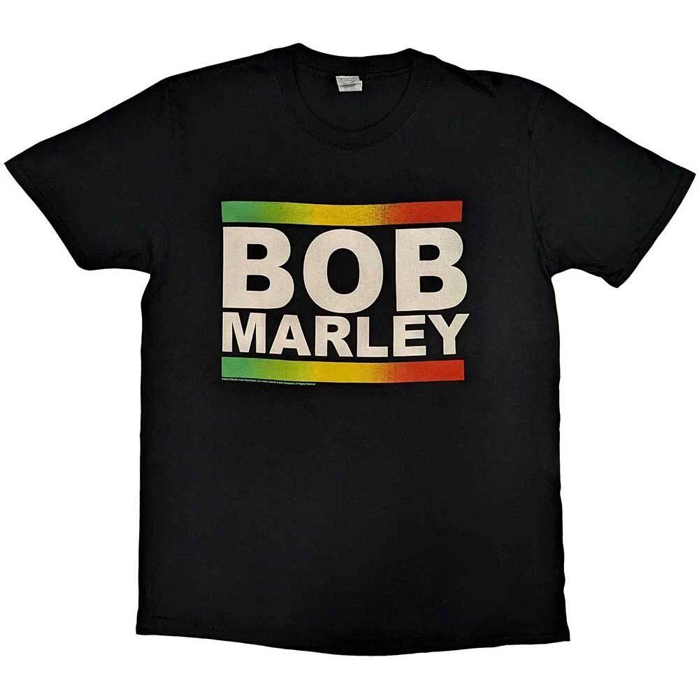 

Official Bob Marley Rasta Block Logo Mens Black 100% Cotton T-shirt Mens Tees Top Bob Marley Classic Tee 2XL