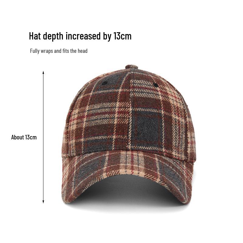 Unisex Autumn/Winter Classic Plaid Baseball Cap - Hard Top Duckbill Sun Hat