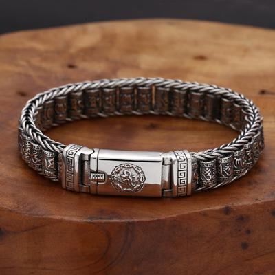 S925 Sterling Silver Men 'S Hand -Woven Bracelet Tumbler Men Women Thai Silver Retro Exquisite Bucket Beads Bracelet Jewelry
