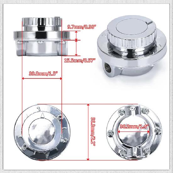 PQY - Universal 1.5 - 5 Psi Manual Adjustable Carburettor Carb Fuel Pump 5/16"(8mm) 3/8"(10mm) Fuel Line Pressure Regulator