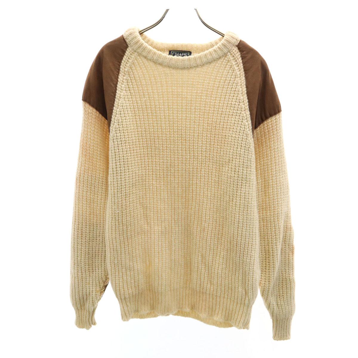 

CHAPS RALPH LAUREN 90s Old Long sleeve knit M Beige sweater Men s Used