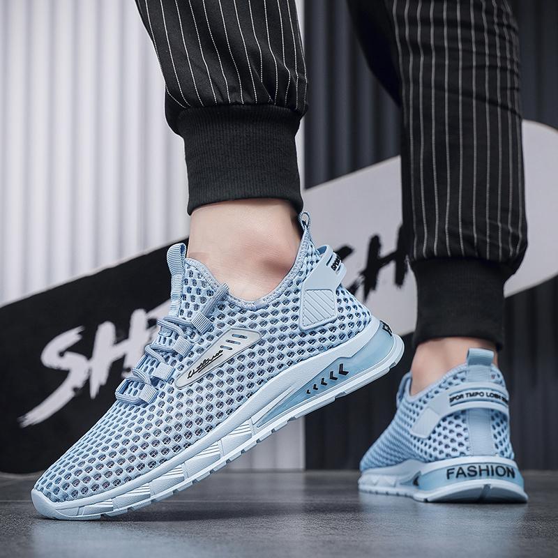 Men Sneakers Lightwhite Breathable Running Shoes for Men Mesh Summer Lace-Up Outdoor Walking Shoe Zapatillas De Deporte