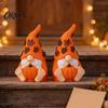 Autumn Gnome Decorations Fall Figurine Sitting with Pumpkin & Maple Leaves, 3D Printed Dwarf Party Table Accents Statue, Thanksgiving Shelf