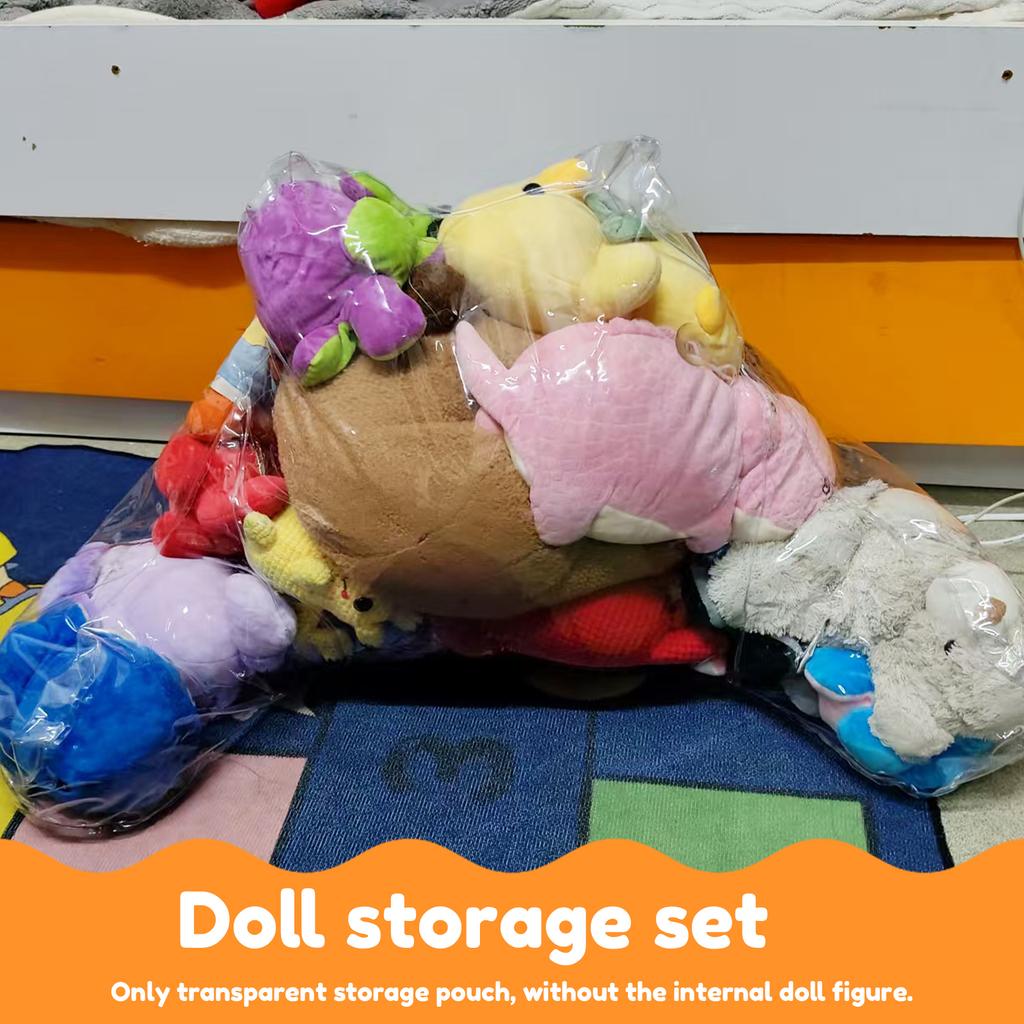 Clear Stuffed Animal Storage Back Pillow Cover PVC Waterproof Plush Toy Storage Backrest Cushion Cover 30L Clothing Storage Bag