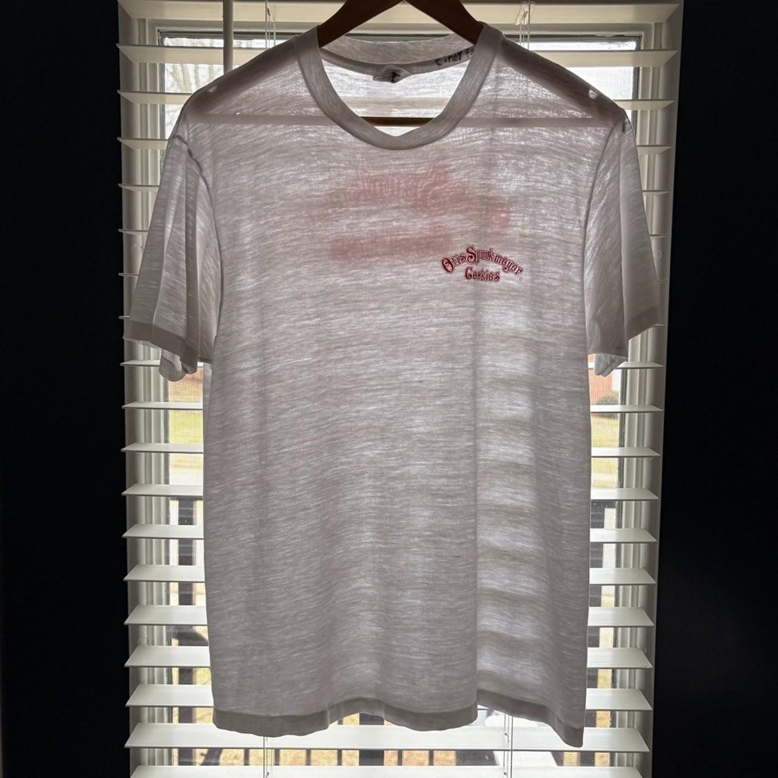 Vintage 1980s Paper Thin Burnout Men s Size L White Sheer Threadbare Unisex T-Shirt S
