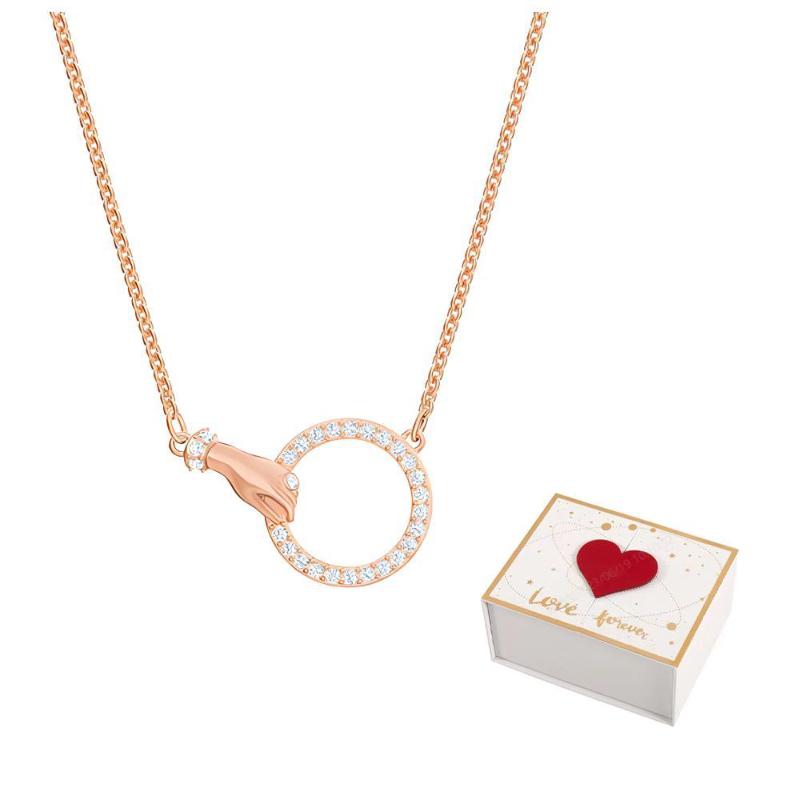 Swarovski Symbolica Faux Crystal Stone, Rose Gold Plated Necklaces Womens Rose Gold F-white gift box розового золота