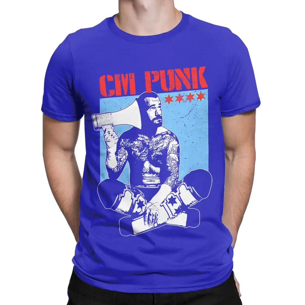 Men Cm Punk Aew Best In The World T Shirts Pure Cotton Clothing Fashion Humor Short Sleeve O Neck Tee Shirt Plus Size T-Shirts