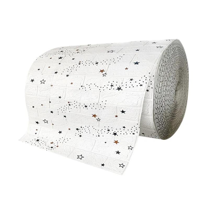 3/5/10m 3D Self-Adhesive Wallpaper Continuous Waterproof Brick Wall Stickers Living Room Bedroom Children's Room Home Decoration
