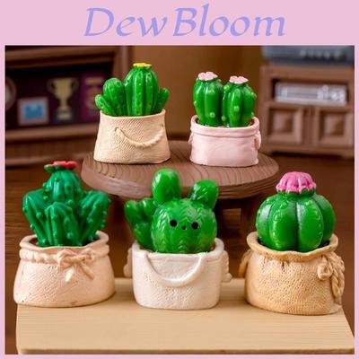 Bedårende Resin Mini Kaktus Figur Sød Skrivebords Plante Dekoration Til Hjemme Have
