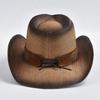 Cappello Western da Cowboy in Paglia Estivo per Uomo Donna Viaggio Outdoor Jazz Spiaggia Cappello da Sole sombreros de vaquero