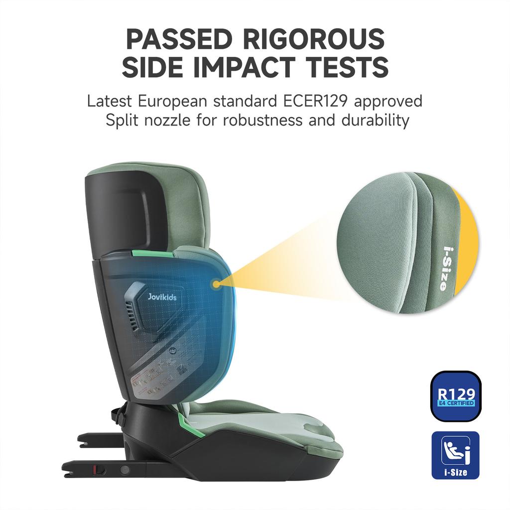 Rober i-Size Booster Car Seat, ISOFIX, 100-150cm (3-12 Years), Adjustable, Portable, ECE R129