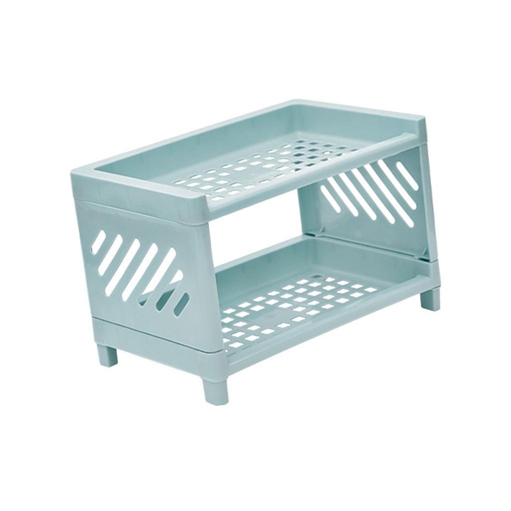Desktop Storage Rack Organizer Double Layer Lightweight Sturdy Cosmetics Storage Rack for Kitchen