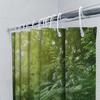 Blue Shower Curtain for Bathroom Modern Solid Color with Rod Hooks Water Resistant Bath Liner Decoration in Home Garden