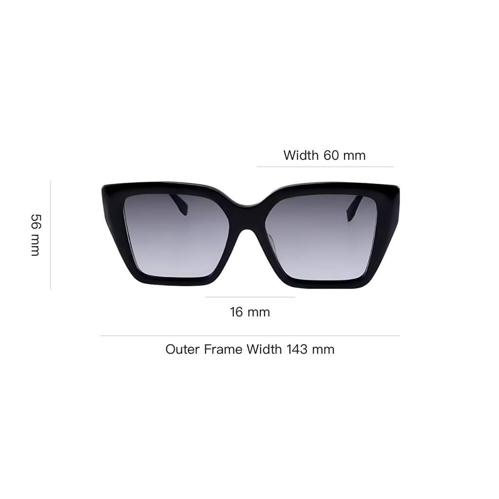 Fendi Full Frame Design Irregular Shape Sunglasses Unisex sunglasses Black FE40161F-5501B