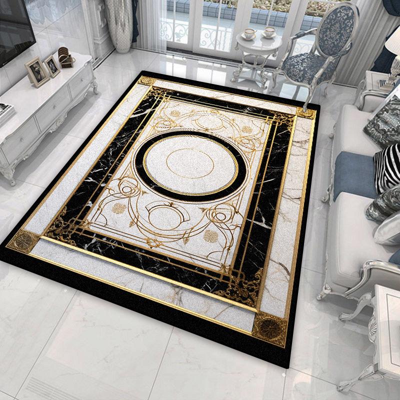 Světle luxusní mramorové koberce Dekorace obývacího pokoje Hotelová hala Pohovková zóna Protiskluzové podlahové rohože Omyvatelný měkký koberec do ložnice šatny