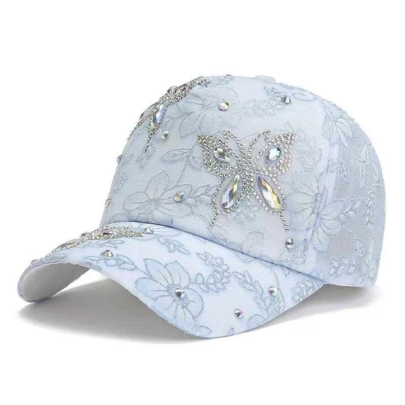 New Fashion Women Cap Butterfly Flower Pendant Baseball Cap Female Outdoor Adjustable Streetwear Summer Trucker Hat