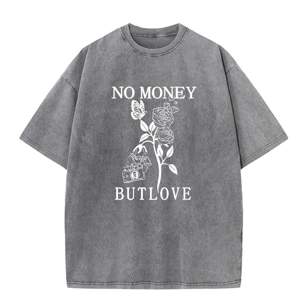 Mens Fashion Printed Washed Distressed TShirt Heavyweight Pure Cotton Loose Fit Casual Oversized Retro Crew Neck Short Sleeve S