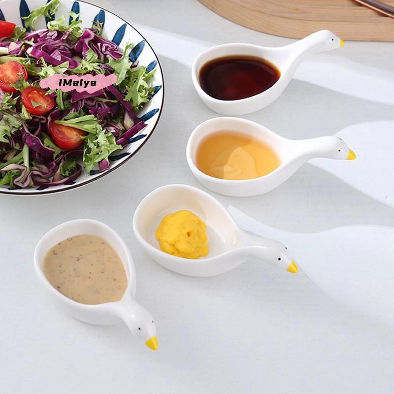 Mini Cute Goose Rabbit Shaped Plastic Cream Bowls Adorable Tableware for Afternoon Tea Food Serving Dish Household Decor