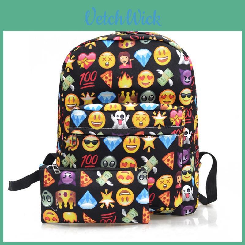 Stylish Garcon Filles Emoji Smiley Backpack Featuring High-quality Material For School