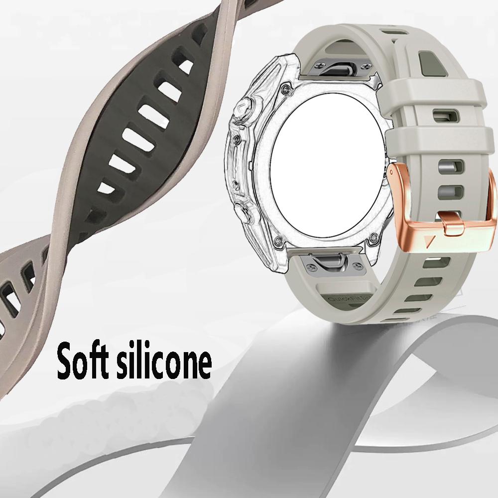 Quickfit 20mm Silicone Watch Band For Men And Women  For Garmin Watch Fenix 8-43mm Smartwatch Accessories Festival Watch Strap