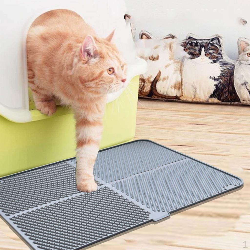 Cat Litter Mat Trapping Washable Footboard Pad for Living Room Indoor Cats