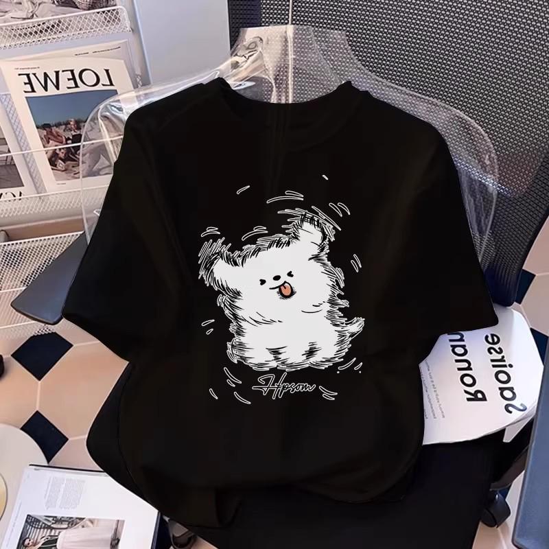 Women's Oversized Cartoon Short Sleeve T-shirt - Summer 2026 Trendy Design