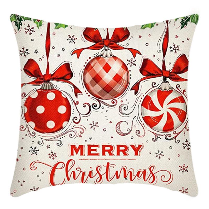 Christmas Throw Pillowcase Home Nordic Holiday Decoration Linen Super Soft Short Plush Sofa Pillowcase