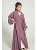 Yiduo Duo Girls' Wavy Lantern Sleeve Pleated Cardigan Dress - YT1023