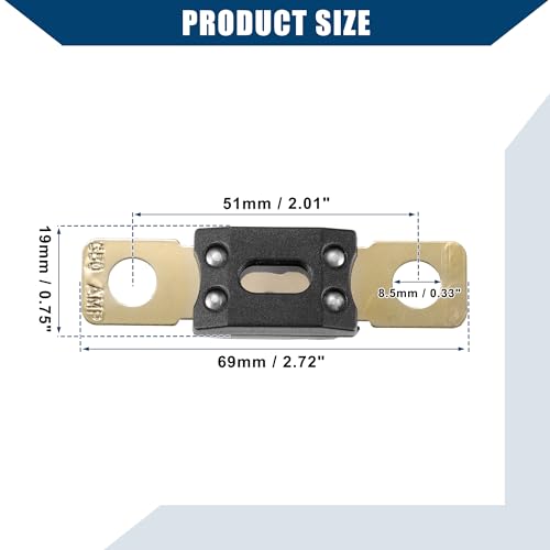 Hihaha High Current Fuse 350A / Audio CD ANM Fuse Bolt-on Fuse for Vehicles, Motorcycles, Boats / Durable Zinc Alloy / Set of 2